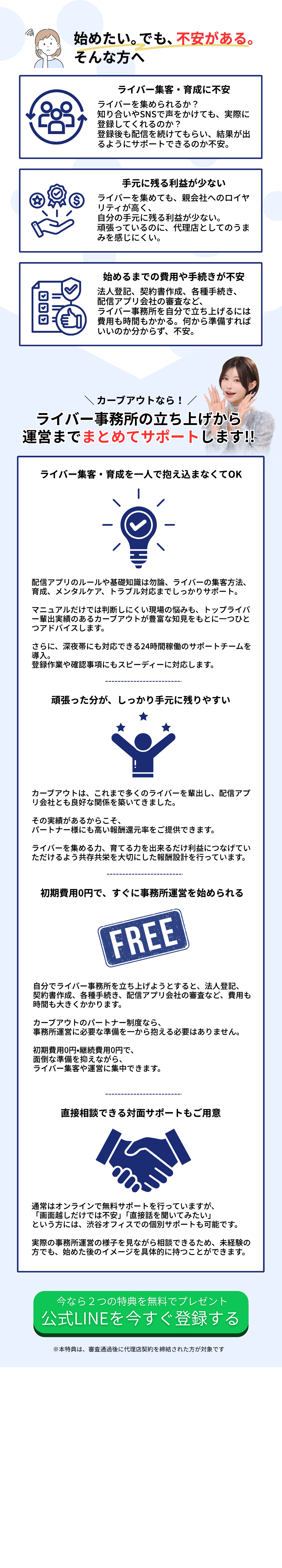 ライバー事務所の立ち上げ・運営サポート