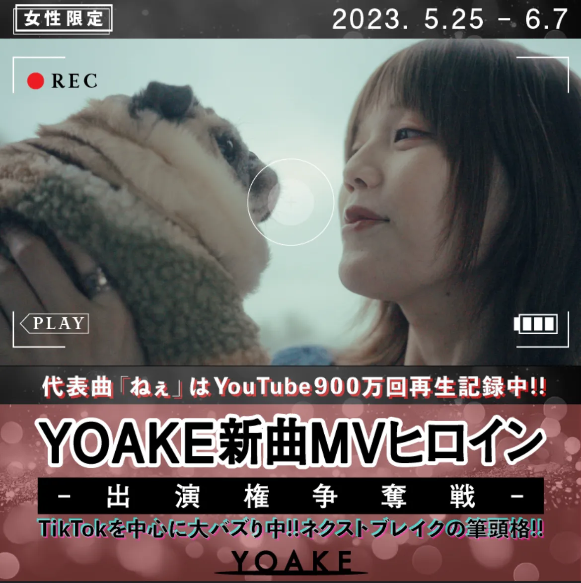 カーブアウト所属ライバー、がしな00🐯🌸Gashiが【YOAKE新曲MVヒロイン出演権争奪戦！！】オーディション選考の結果、オーディション合格 ヒロインとして出演に選出されました。