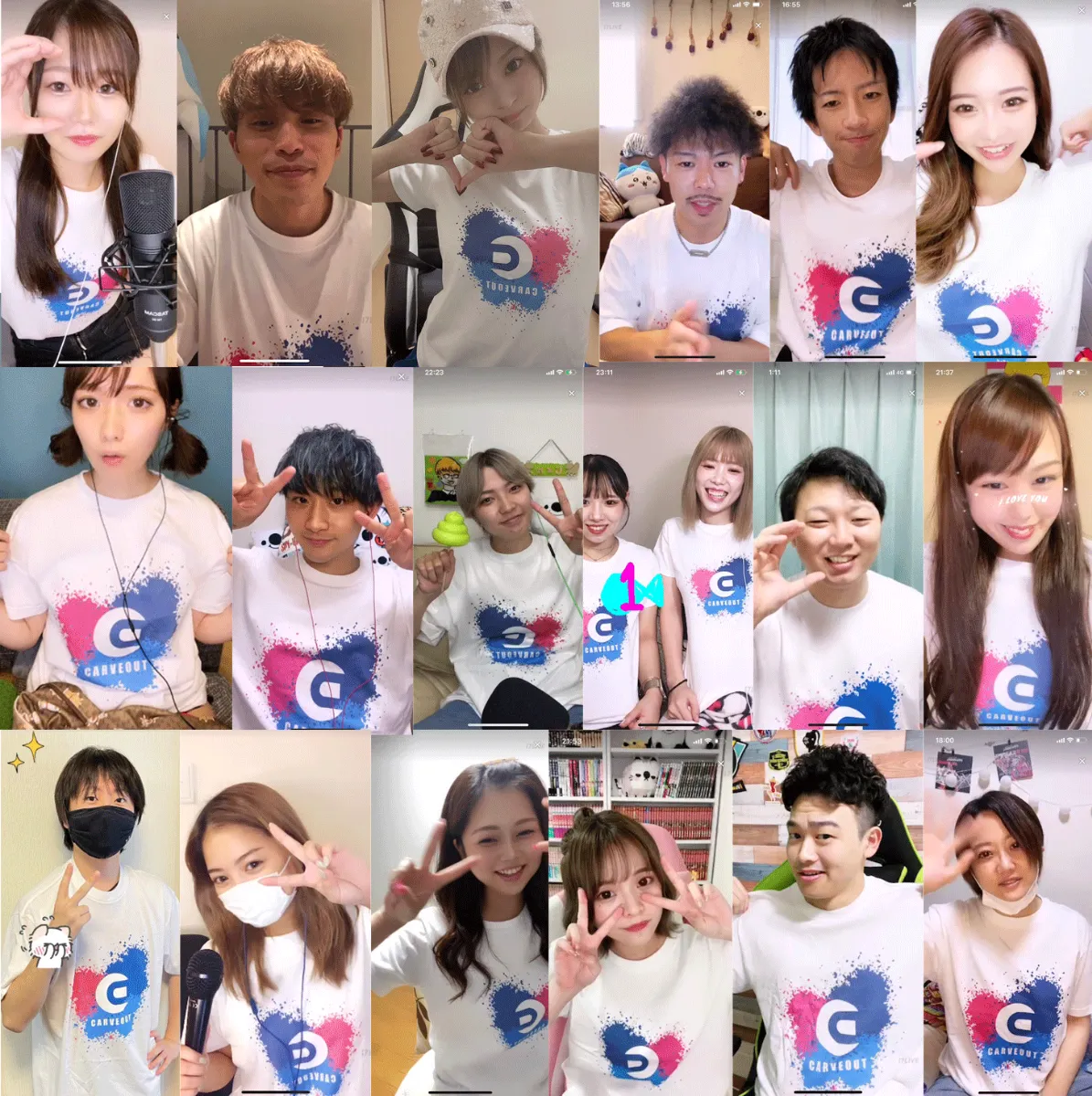 毎月15日『カーブアウトの日』としてオリジナルTシャツ着用してライブ配信！
